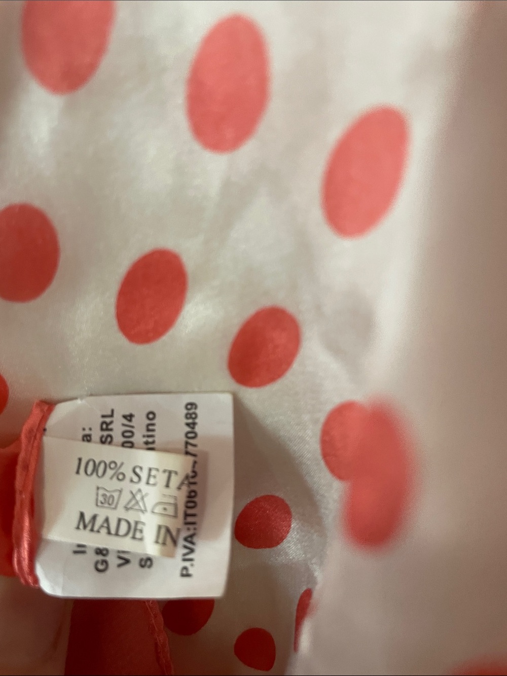 VTG SILK SCARF\WRAP POLKA DOTS - Picture 7 of 8